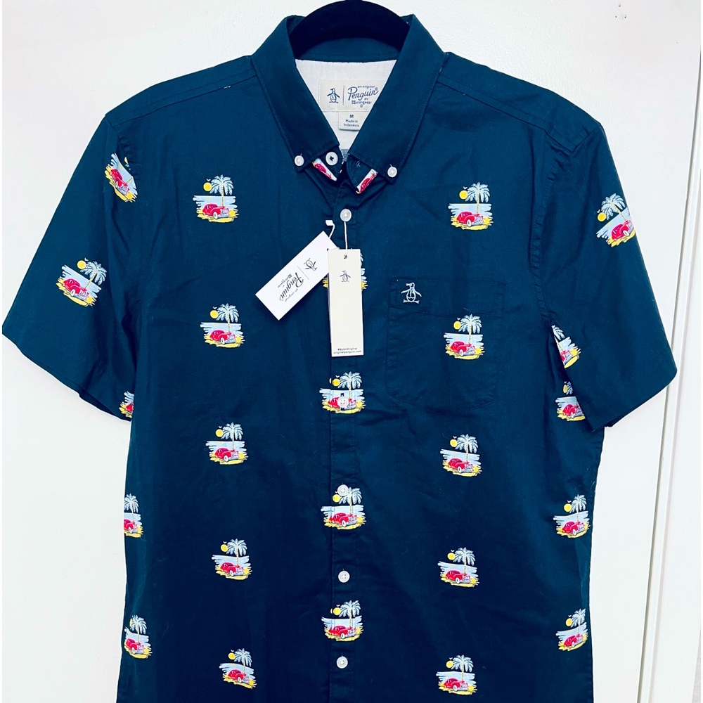 Men’s penguin button down shirt